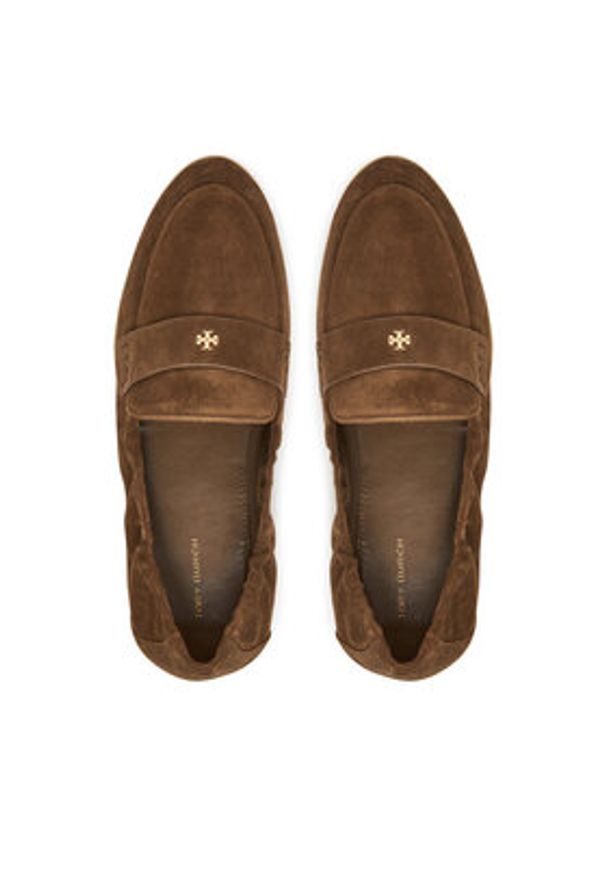 Tory Burch Półbuty Ballet Sport 158073 Brązowy. Kolor: brązowy. Materiał: skóra, zamsz. Styl: sportowy