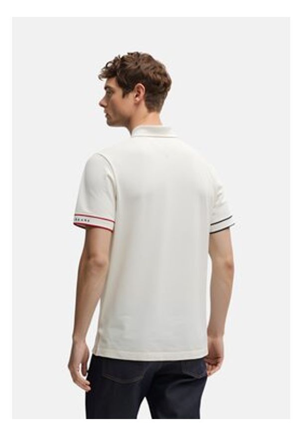 Tommy Jeans Polo Flag Cuff DM0DM21306 Écru Slim Fit. Typ kołnierza: polo. Materiał: bawełna
