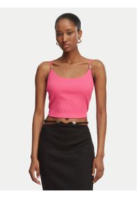 Guess Top E6GP01 KG322 Różowy Slim Fit. Kolor: różowy. Materiał: syntetyk #1
