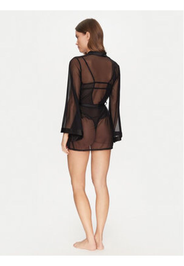 Hunkemöller Szlafrok Maxime 301490 Czarny. Kolor: czarny. Materiał: syntetyk
