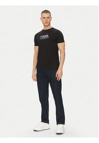 Karl Lagerfeld - KARL LAGERFELD T-Shirt 755064 552241 Czarny Regular Fit. Typ kołnierza: dekolt w karo. Kolor: czarny. Materiał: bawełna #5
