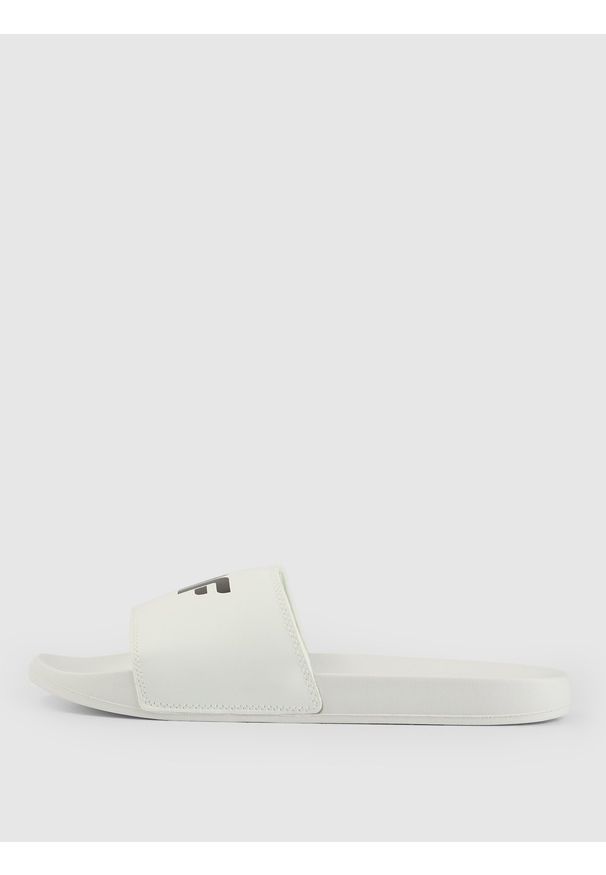 4f - 4F Klapki męskie - kremowe 42. Okazja: do domu, na co dzień, na plażę. Kolor: kremowy. Materiał: guma. Sezon: lato. Styl: casual