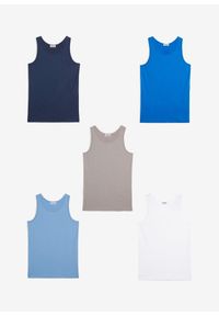 bonprix - Podkoszulki z miękką bawełną (5 szt.). Kolor: niebieski. Materiał: bawełna #2