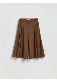 Reserved - Spodnie culotte - brązowy. Kolor: brązowy. Materiał: tkanina, wiskoza #1