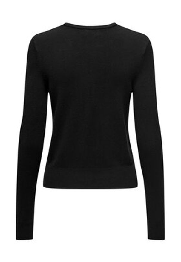 only - ONLY Sweter Venice 15333989 Czarny Regular Fit. Kolor: czarny. Materiał: wiskoza
