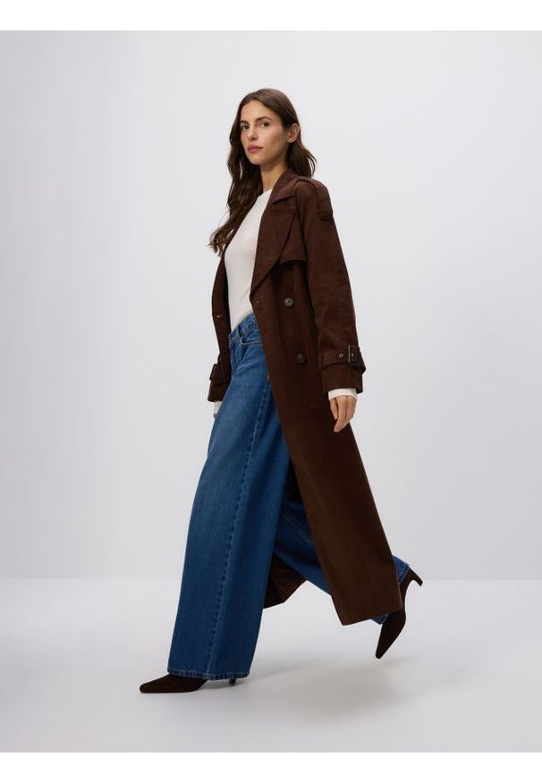 Reserved - Jeansy wide leg - niebieski. Kolor: niebieski