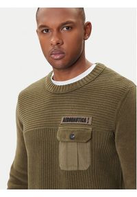 Aeronautica Militare Sweter 252MA1573UL00539 Zielony Regular Fit. Kolor: zielony. Materiał: bawełna #5