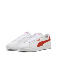 Puma - Sneakersy Smash 3.0 L PUMA White Fierce Red. Kolor: czerwony, biały, wielokolorowy. Sport: turystyka piesza, tenis