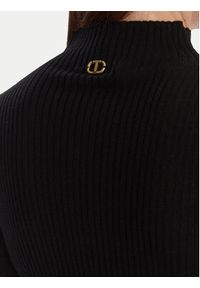 TwinSet - TWINSET Sweter 252TT3111 Czarny Slim Fit. Kolor: czarny. Materiał: wełna #5