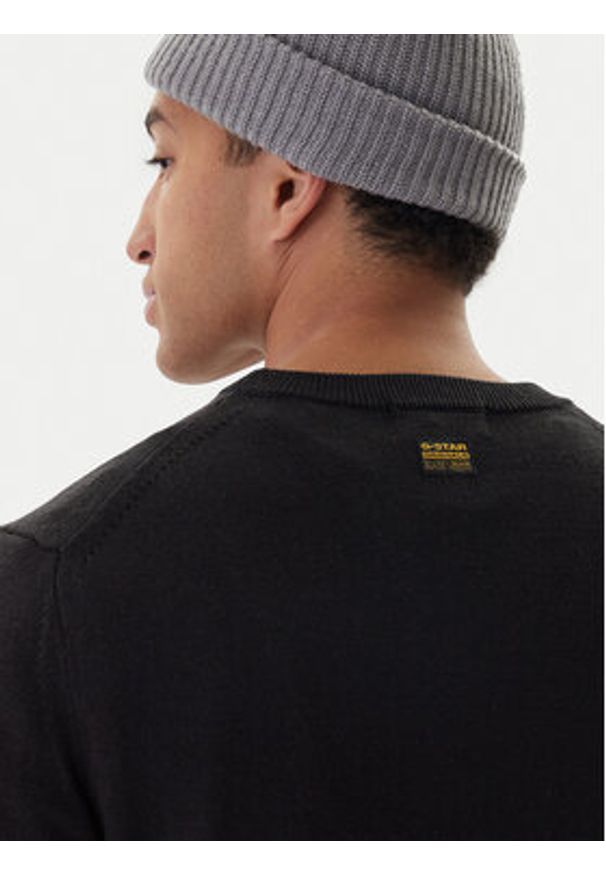 G-Star RAW - G-Star Raw Sweter Premium Core D27686-B692 Czarny Regular Fit. Kolor: czarny. Materiał: wełna