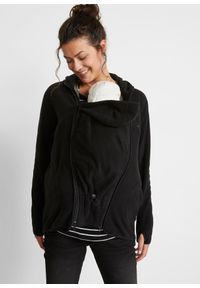 bonprix - Bluza rozpinana ciążowa z polaru, z wstawką na nosidełko. Kolekcja: moda ciążowa. Kolor: czarny. Materiał: polar #1