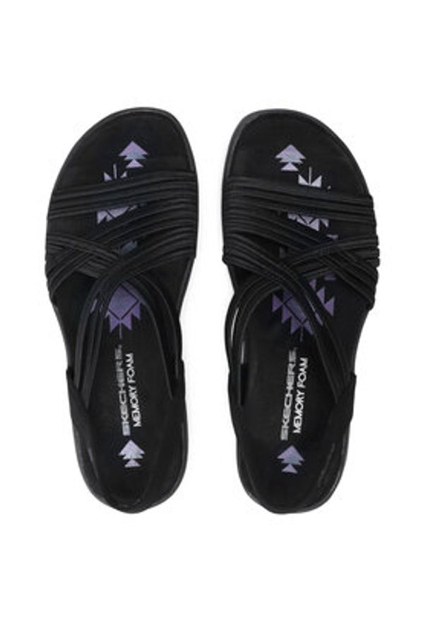skechers - Skechers Sandały Simply Stretch 163023/BLK Czarny. Kolor: czarny. Materiał: materiał