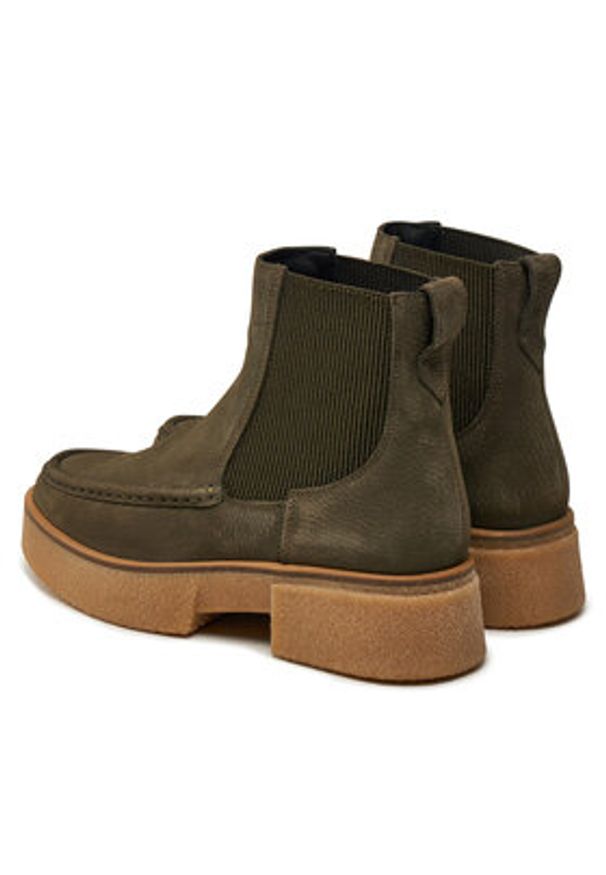 Clarks Sztyblety Linoso Top 26178696 Zielony. Kolor: zielony. Materiał: skóra, nubuk