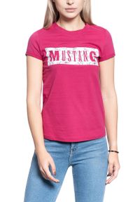 Mustang - MUSTANG Alina C Print 1010753 8354. Okazja: na imprezę, na uczelnię, na co dzień. Materiał: jeans, bawełna, denim, materiał. Długość rękawa: krótki rękaw. Długość: krótkie. Wzór: nadruk. Sezon: lato. Styl: casual, klasyczny #3