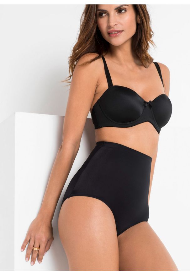 bonprix - Bezszwowe figi shape, lekki stopień modelowania sylwetki. Kolor: czarny. Materiał: bawełna