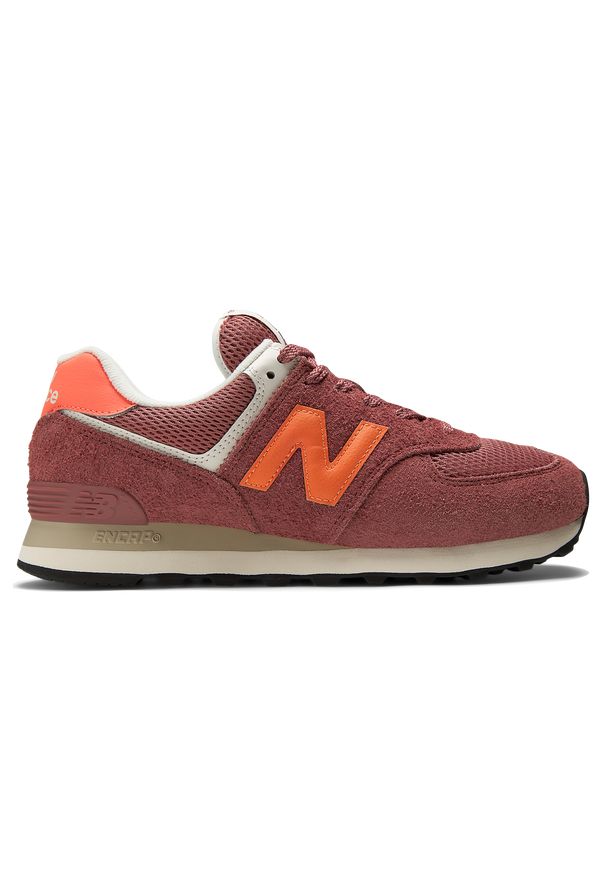 Buty unisex New Balance U5747FE – bordowe. Kolor: czerwony. Materiał: materiał, syntetyk, guma, zamsz. Szerokość cholewki: normalna. Model: New Balance 574