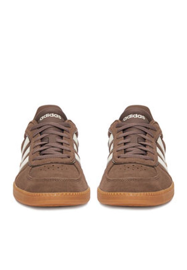 Adidas - adidas Sneakersy BREAKNET SLEEK JR6905 Brązowy. Kolor: brązowy. Materiał: zamsz, skóra