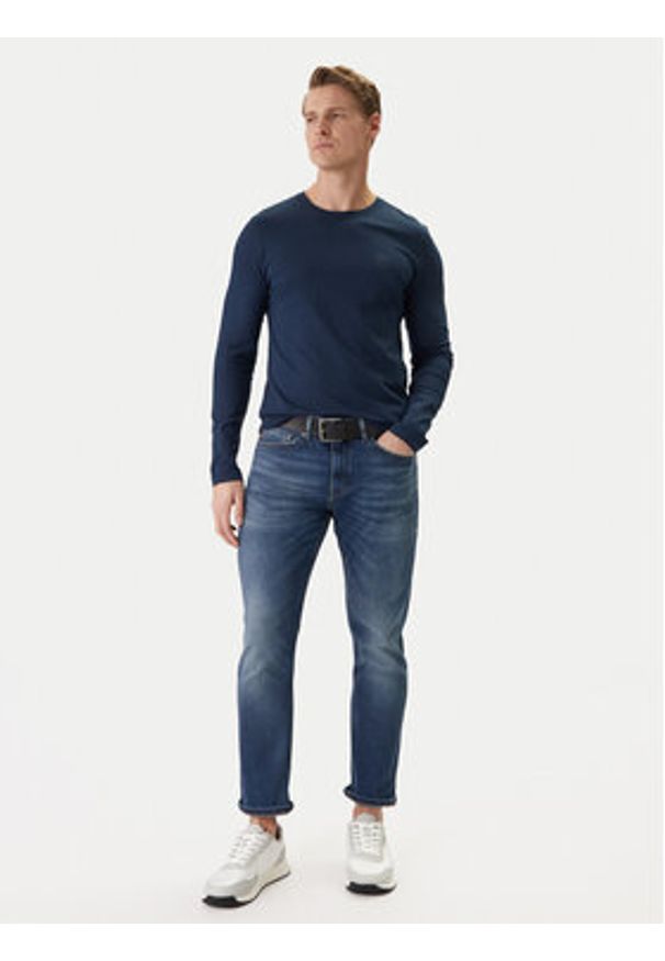 BOSS Longsleeve Tacks 50512111 Granatowy Regular Fit. Kolor: niebieski. Materiał: bawełna. Długość rękawa: długi rękaw