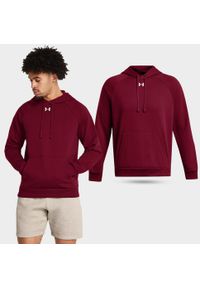 Under Armour - Bluza fitness męska UNDER ARMOUR Rival Fleece Hoodie z kapturem. Typ kołnierza: kaptur. Kolor: czerwony. Sport: fitness #2