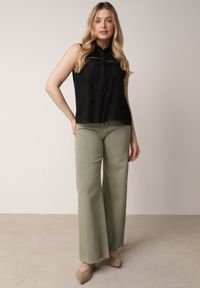 Born2be - Czarna Wiskozowa Koszula Bez Rękawów w Stylu Boho z Haftem Viviebelle. Okazja: na co dzień. Kolor: czarny. Materiał: wiskoza. Długość rękawa: bez rękawów. Wzór: haft. Styl: boho #6