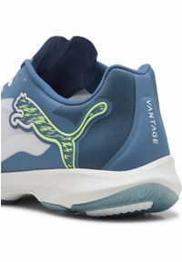 Puma - Buty do piłki ręcznej Vantage NITRO™ PUMA White Blue Horizon Fizzy Apple Yellow. Kolor: biały, niebieski, żółty, wielokolorowy