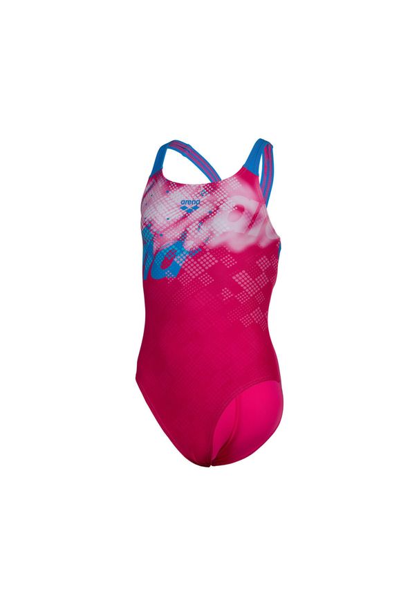 Strój kąpielowy dziewczęcy jednoczęściowy treningowy basen Arena Splash Point. Kolor: różowy