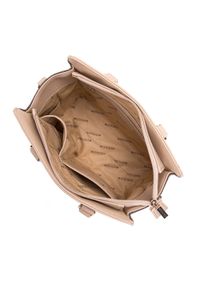 Wittchen - Torebka kuferek z ekoskóry saffiano w monogram brązowa. Kolor: brązowy. Wzór: aplikacja, haft. Dodatki: z haftem. Materiał: skórzane. Styl: elegancki. Rodzaj torebki: na ramię #3
