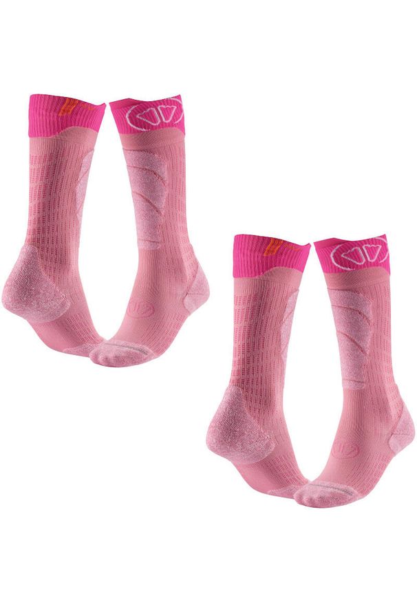 SIDAS - Skarpety narciarski junior Sidas Ski Merino welna merynosowa zestaw 2 sztuk. Kolor: fioletowy, różowy, wielokolorowy. Materiał: poliamid, elastan, wełna. Sport: narciarstwo