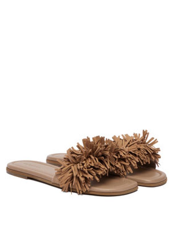 Inuikii Klapki Fringes Flower 1014.003.0031.250 Beżowy ciemny. Kolor: beżowy. Materiał: zamsz, skóra