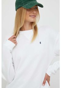 Polo Ralph Lauren bluza damska kolor biały gładka. Typ kołnierza: polo. Kolor: biały. Wzór: gładki #1