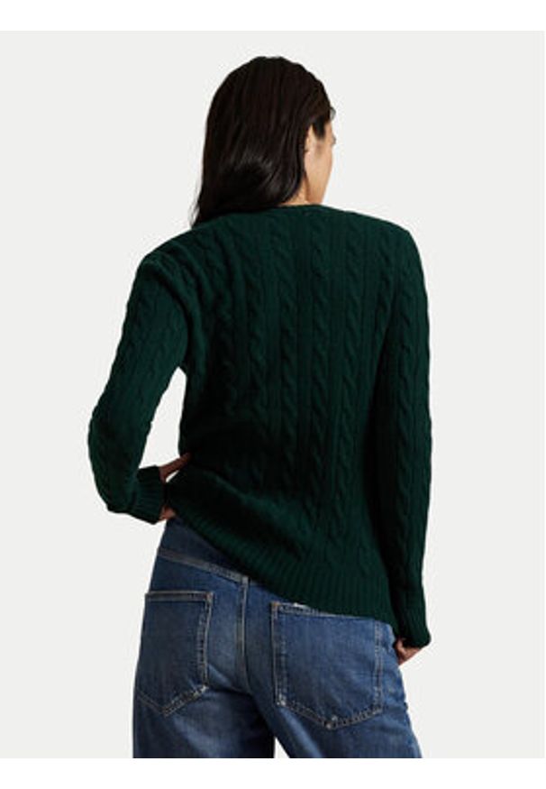 Polo Ralph Lauren Sweter 211971865009 Zielony Slim Fit. Typ kołnierza: polo. Kolor: zielony. Materiał: wełna
