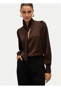 Vero Moda Bluzka Nini 10336252 Brązowy Standard Fit. Kolor: brązowy. Materiał: syntetyk #4