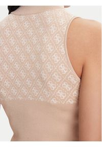 Guess Sweter W3YR26 Z37K0 Beżowy Slim Fit. Kolor: beżowy. Materiał: wiskoza