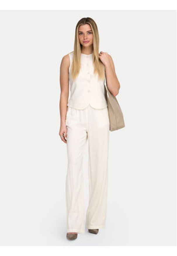 only - ONLY Kamizelka garniturowa Goa 15363724 Biały Regular Fit. Kolor: biały. Materiał: len