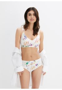 bonprix - Figi maxi panty (4 pary), z bawełny organicznej. Kolor: biały. Materiał: bawełna. Wzór: koronka #3