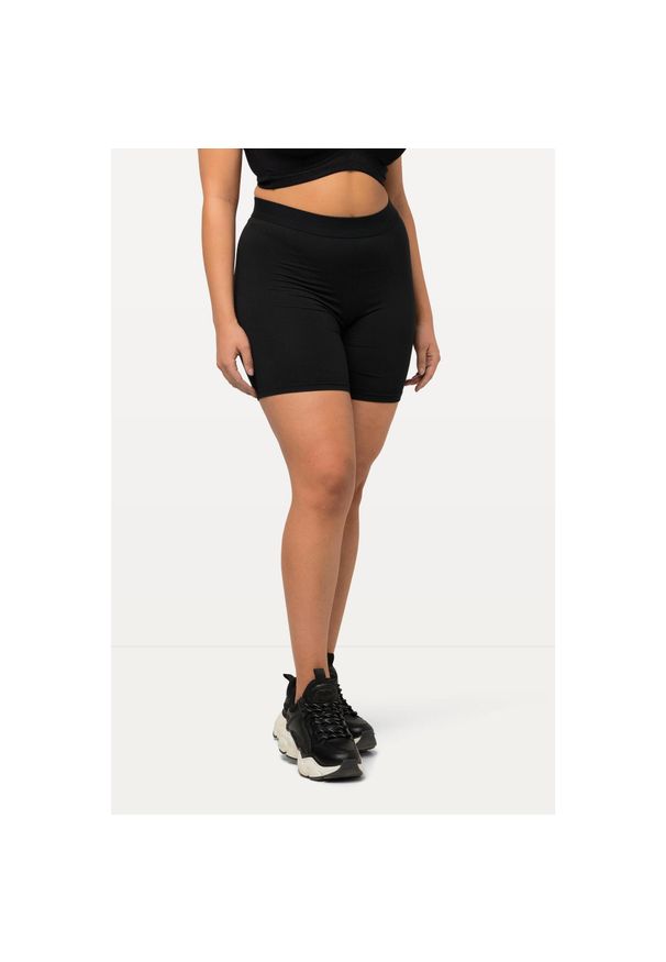 ULLA POPKEN - Damskie Bokserki rowerowe anatomiczna wyściełana wstawka. Kolekcja: plus size. Kolor: czarny. Materiał: elastan, poliamid, materiał. Długość: długie