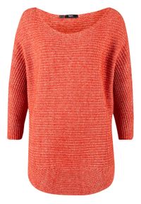 Sweter, rękawy kimonowe bonprix czerwony cynamonowy. Kolor: czerwony. Materiał: materiał, poliester #1