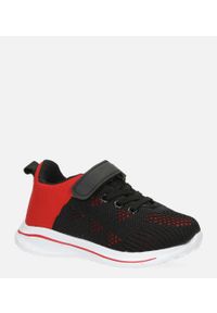 Casu - Czarne buty sportowe na rzep casu 920b. Zapięcie: rzepy. Kolor: czarny, wielokolorowy, czerwony #2