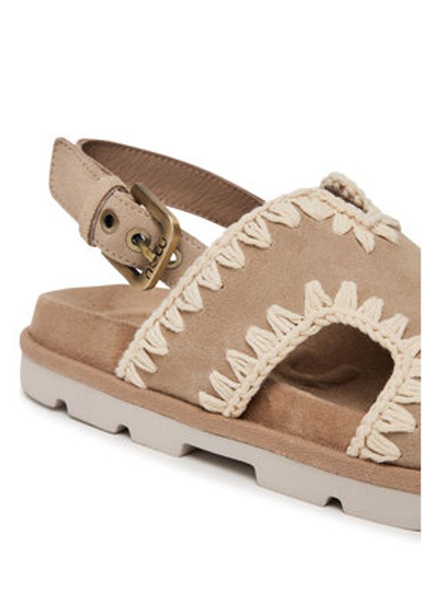 Mou Sandały Low bio sandal MU.SW631006A Różowy. Kolor: różowy. Materiał: zamsz, skóra