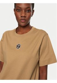 BOSS T-Shirt 50526205 Beżowy Regular Fit. Kolor: beżowy. Materiał: bawełna