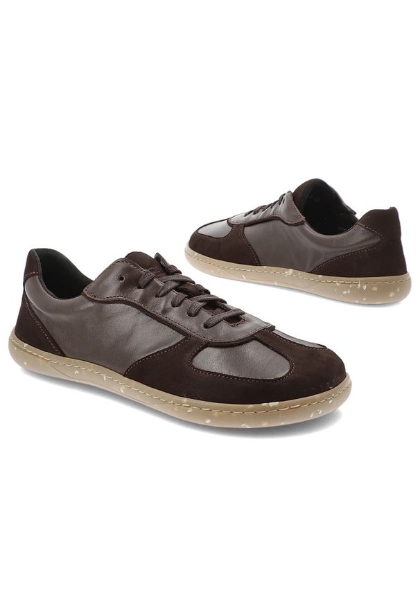 Brązowe Półbuty Wasak Skórzane Damskie Barefoot Wasak. Okazja: na spacer, na co dzień. Kolor: brązowy. Materiał: skóra. Styl: elegancki, casual, klasyczny