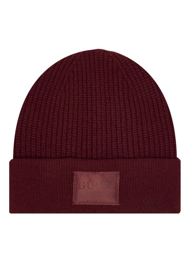 Guess Czapka AW5436 POL03 Bordowy. Kolor: czerwony. Materiał: wełna
