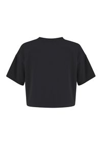 SELF LOVE - Czarny t-shirt New York. Kolor: czarny. Materiał: jeans, bawełna, dresówka. Wzór: aplikacja, nadruk. Styl: elegancki #2