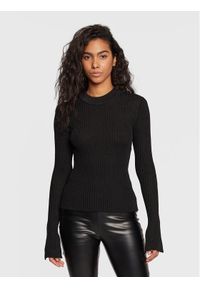 Gina Tricot Sweter Bea 18868 Czarny Slim Fit. Kolor: czarny. Materiał: syntetyk