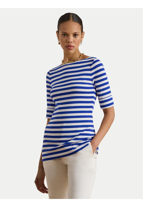 Lauren Ralph Lauren - LAUREN RALPH LAUREN Bluzka 200P03750002 Niebieski Slim Fit. Kolor: niebieski. Materiał: bawełna