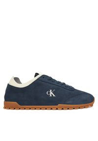 Calvin Klein Jeans Sneakersy Low Profile Runner Su YM0YM01288 Granatowy. Kolor: niebieski. Materiał: skóra, zamsz
