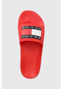 Tommy Jeans klapki POOL SLIDE ESS męskie kolor czerwony EM0EM01191. Kolor: czerwony. Materiał: guma #2