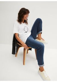 bonprix - Długi shirt z nadrukiem. Kolor: biały. Długość: długie. Wzór: nadruk #3