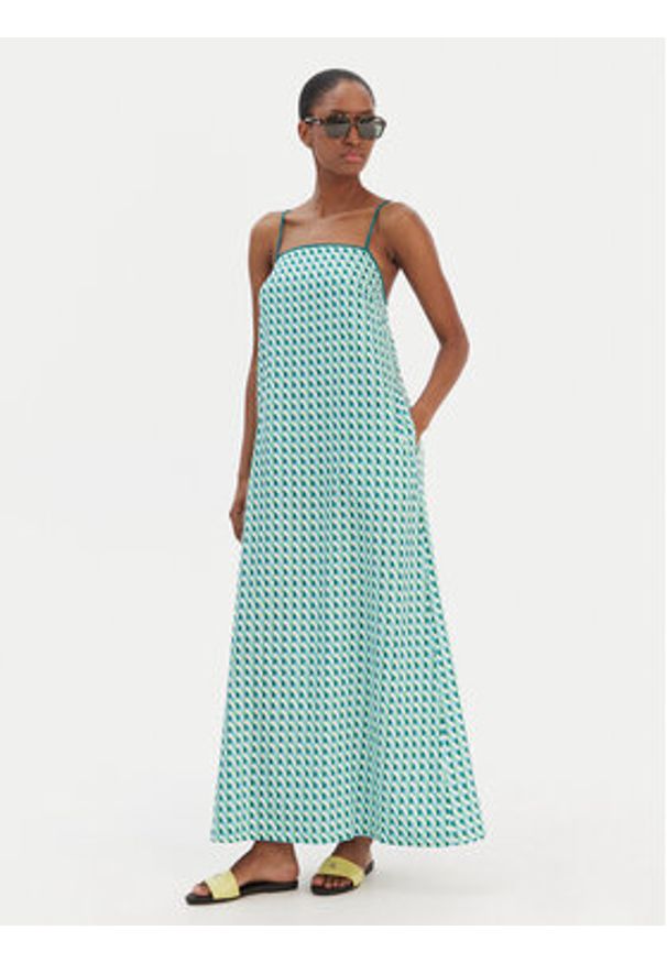 Seafolly Sukienka letnia Sorrento 55657-DR Zielony Regular Fit. Kolor: zielony. Materiał: len. Sezon: lato