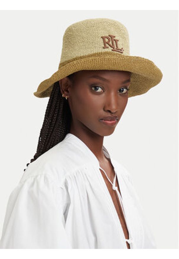 Lauren Ralph Lauren - LAUREN RALPH LAUREN Kapelusz 454P14399002 Beżowy ciemny. Kolor: beżowy